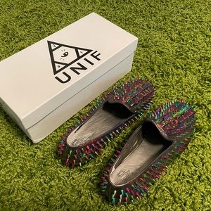 UNIF Hellraiser Rainbow Studded Spiked Shoes 7